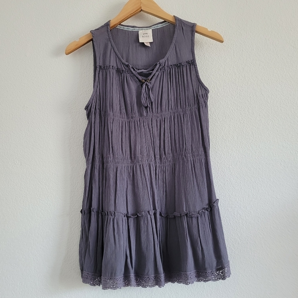 Knox Rose gray boho lace top